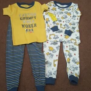 Boys 4 piece pajama set construction 2T